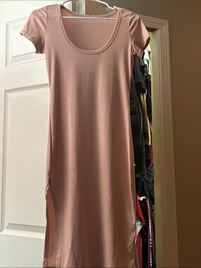 Women’s Scoop Neck Short Sleeve Dress - Blush Pink